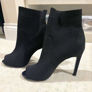 Charles David black open toe sock booties - Size 8